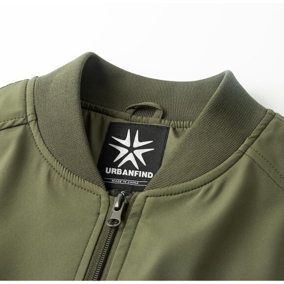 Men's Avocado Green Stylish Fashion Bomber Jackets Coats Casual Zipper Pockets - Picture 3 of 7